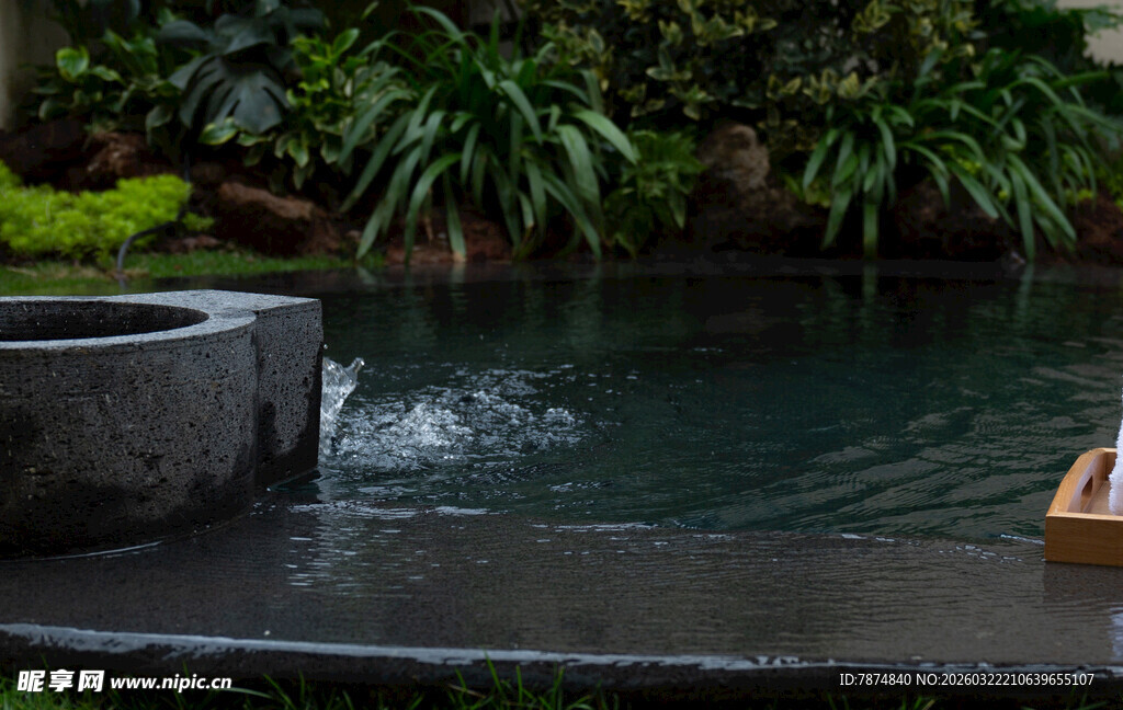 静谧庭院中的清幽水景