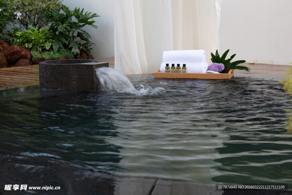 室内雅致水景盆栽景观