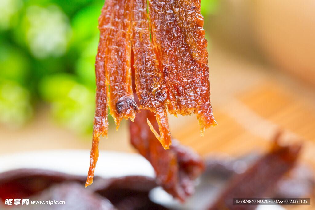 美味风干牛肉干特写