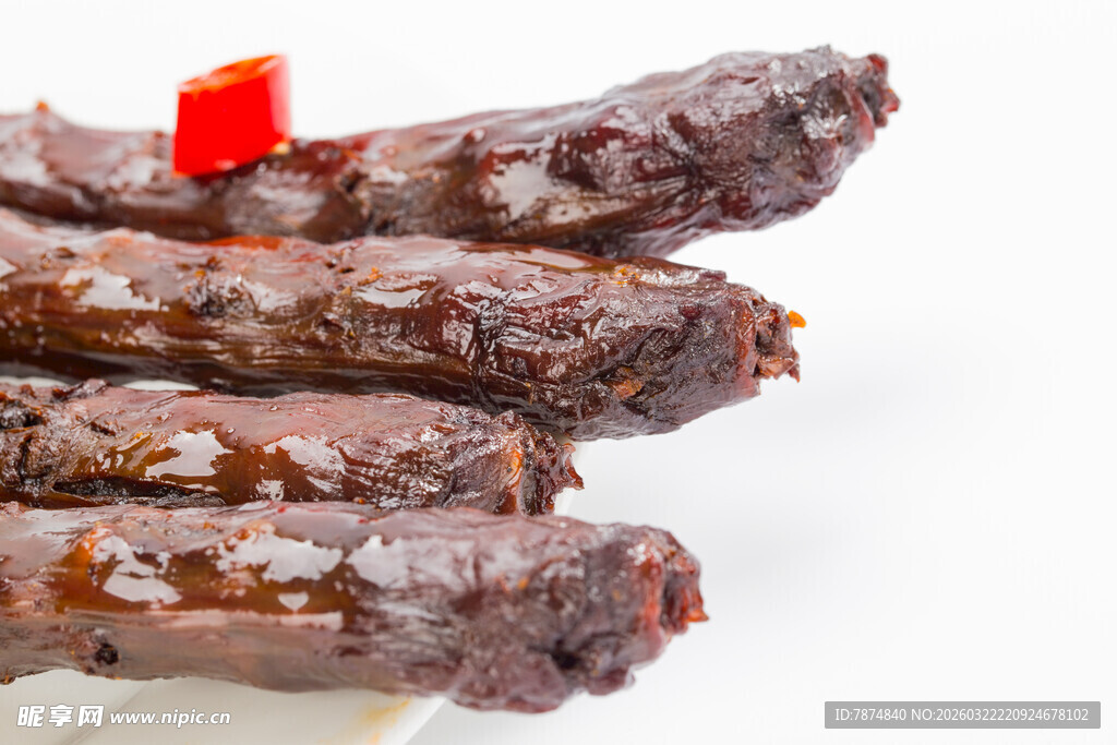 美味风干鸭脖特写