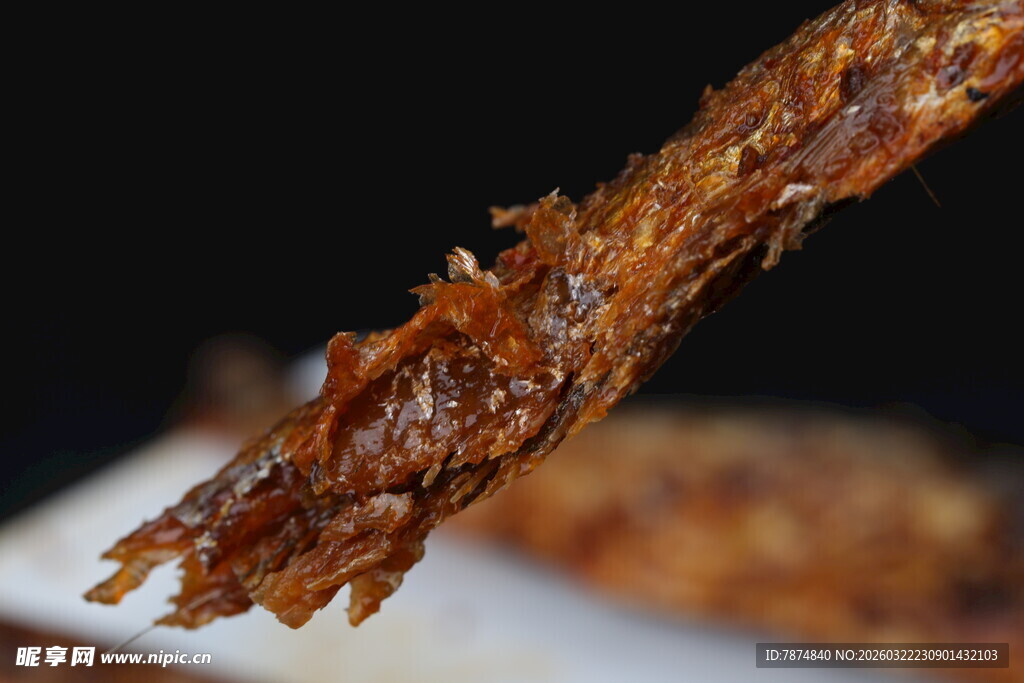 美味风干肉条特写