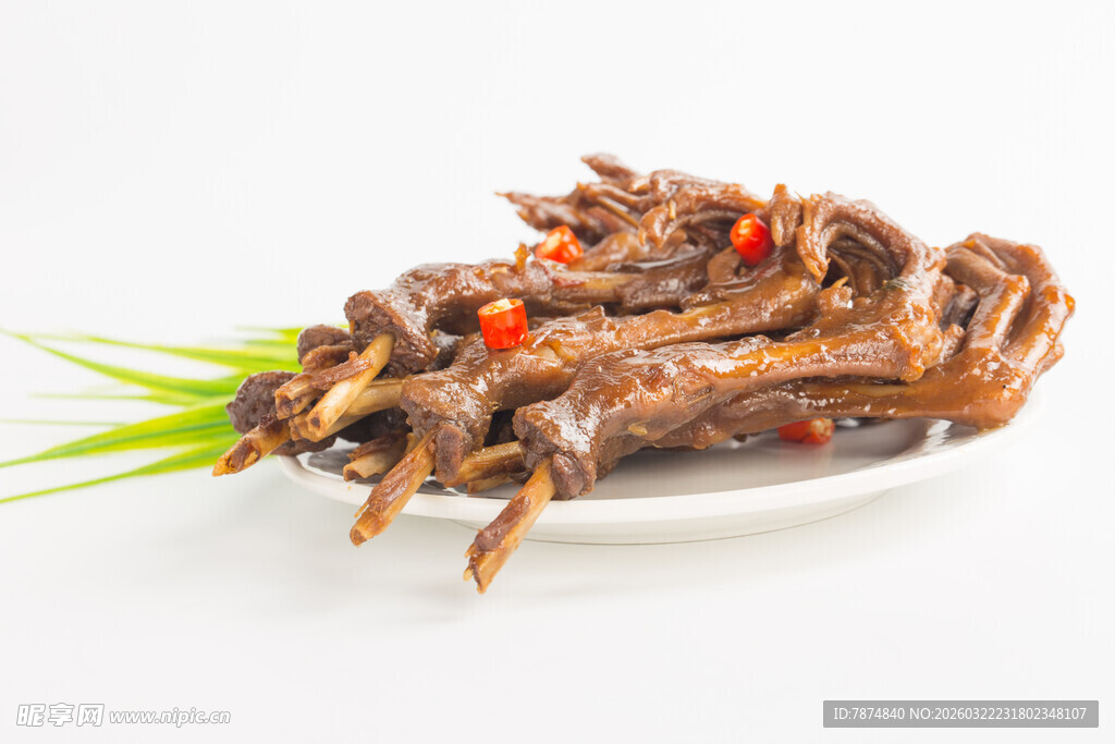 香辣鸭掌美食特写