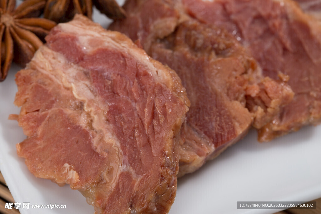 美味卤牛肉切片