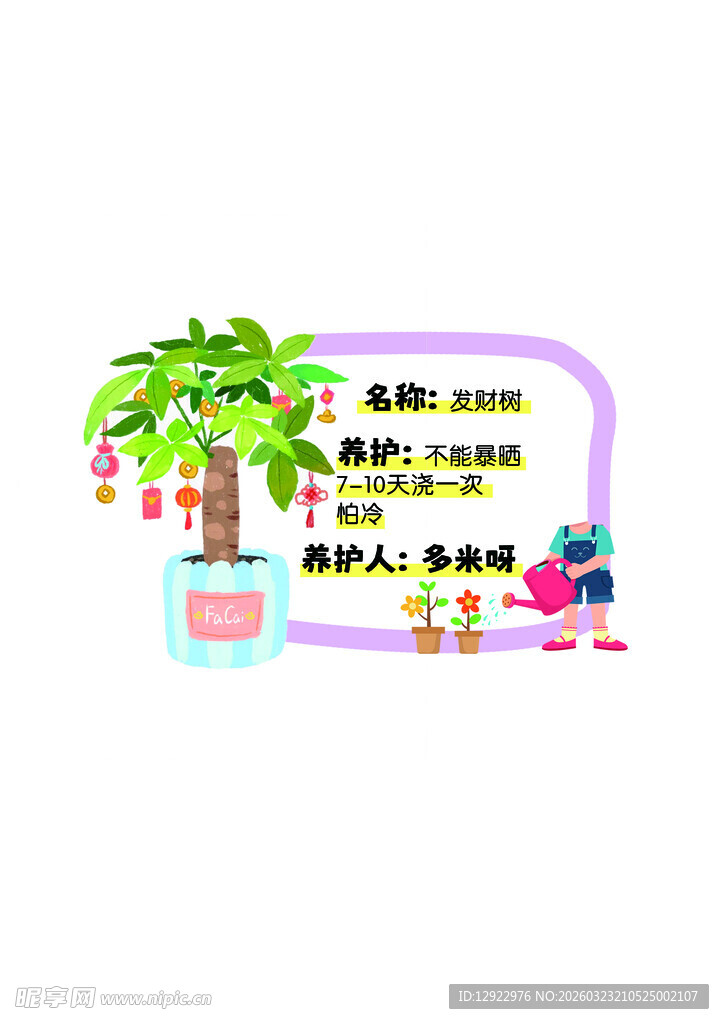 绿植种植卡片可编辑可换头