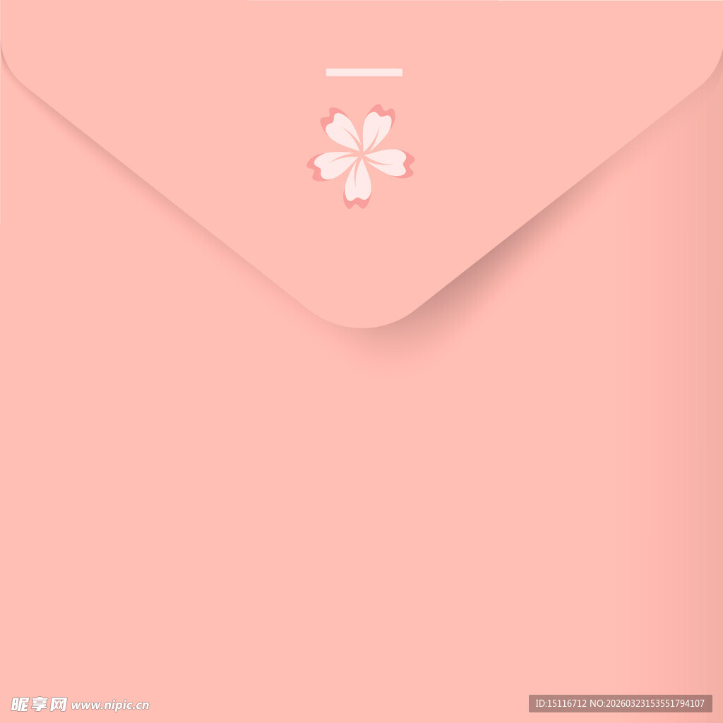 粉色信封上的樱花装饰