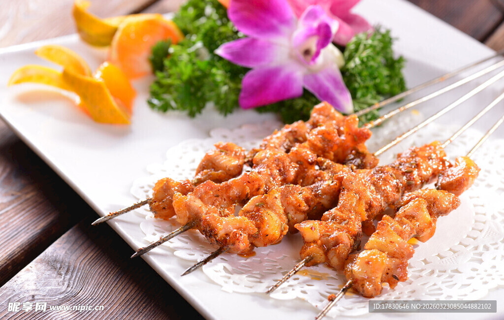 美味烤串摆盘精致诱人