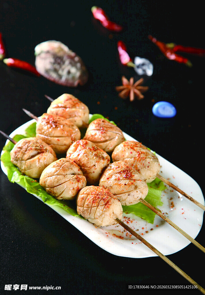 美味鸡肉串诱人烧烤美食