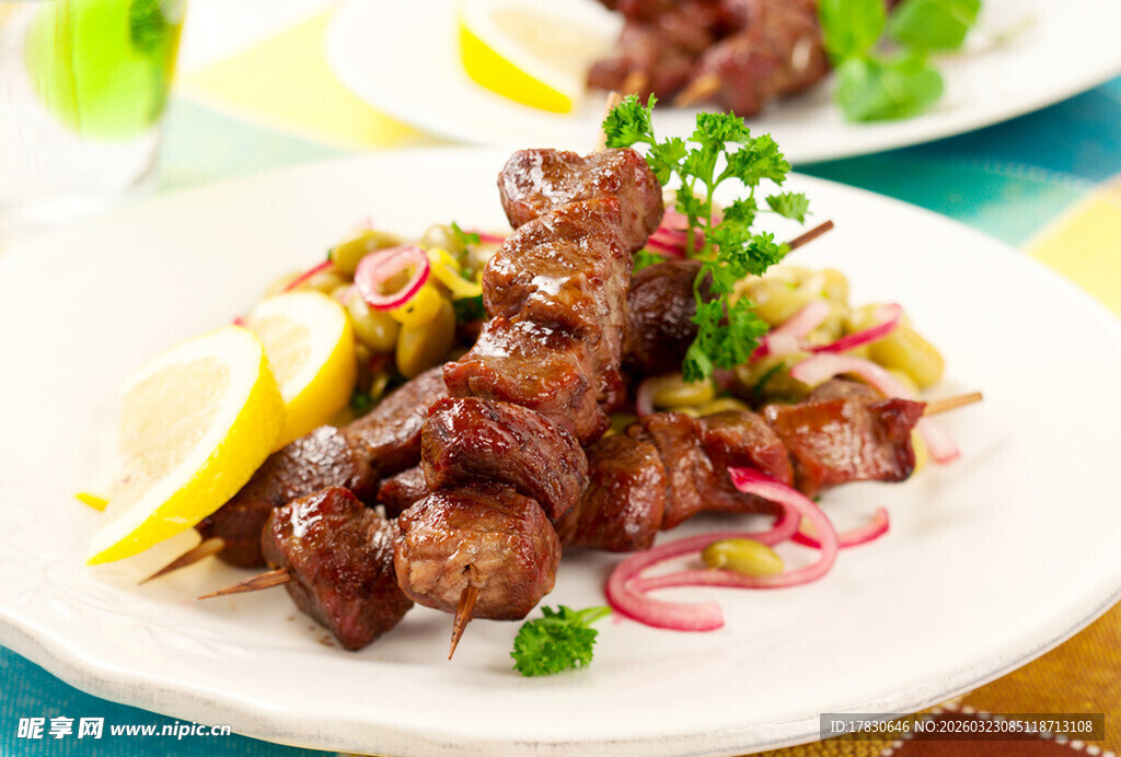 柠檬烤肉摆盘精致