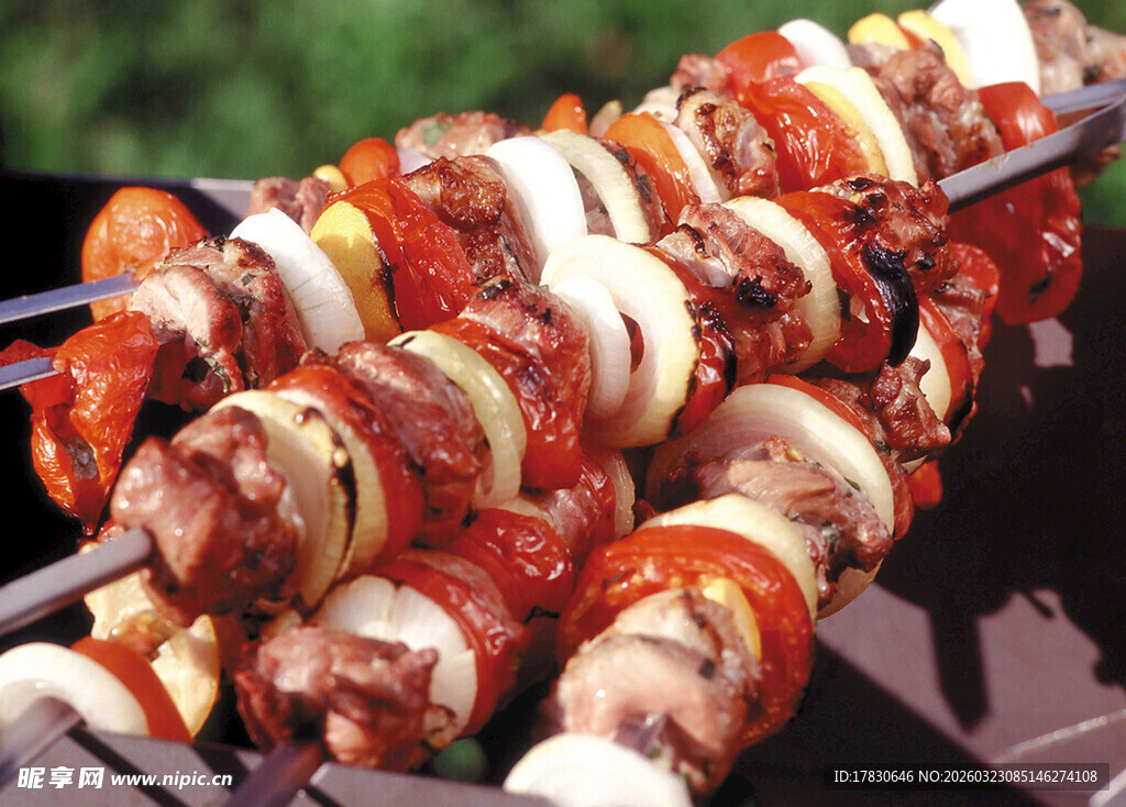 美味烤肉串食材丰富诱人