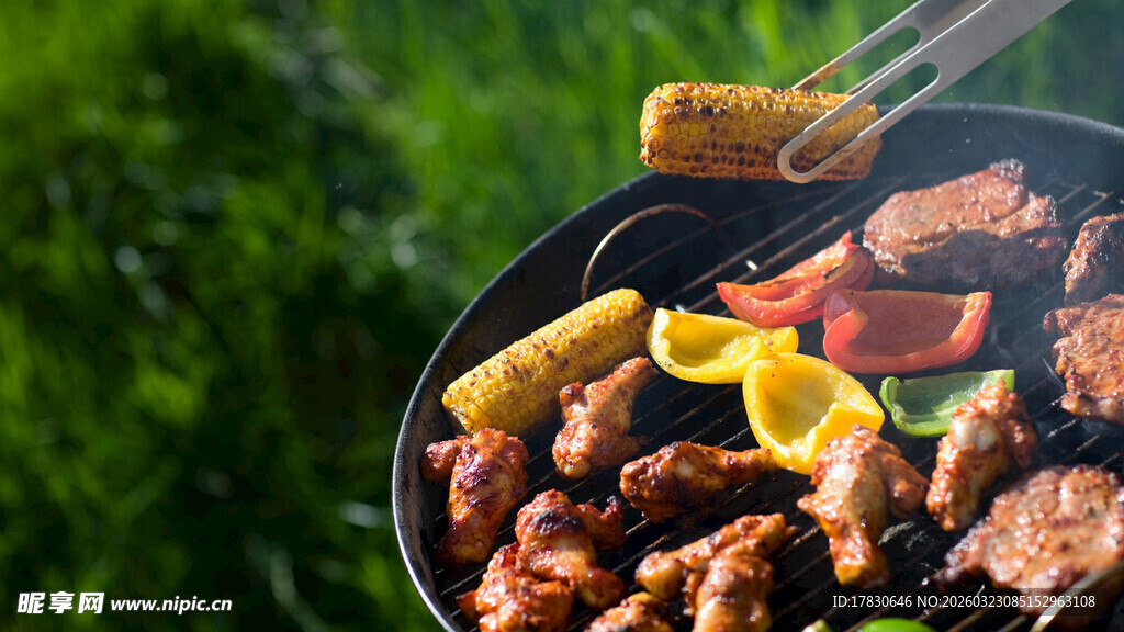 户外美味烧烤拼盘