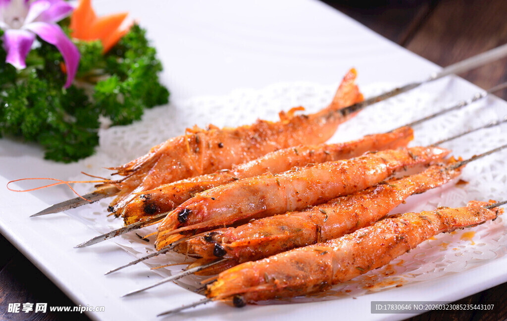 香烤鲜虾串