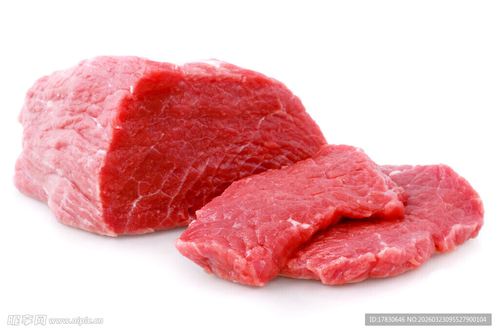 新鲜生牛肉切块展示