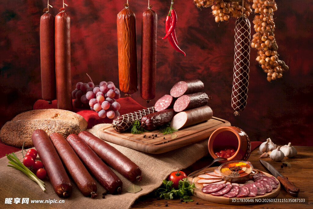 多样美味肉制品展示