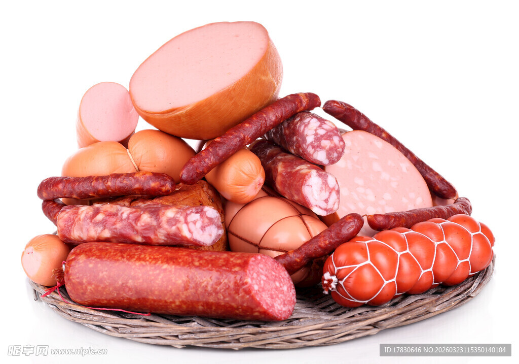 美味多样的香肠火腿拼盘