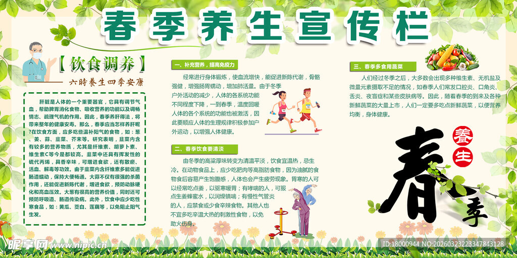 春季养生健康宣传栏