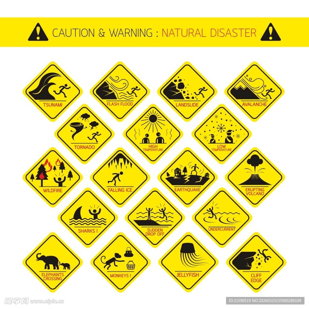 多样警示标志集合