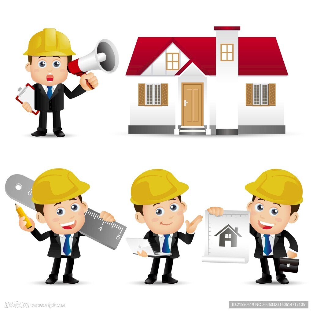 建筑工人与房屋相关场景
