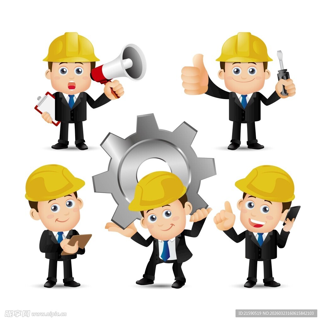 工程师团队与齿轮形象展示