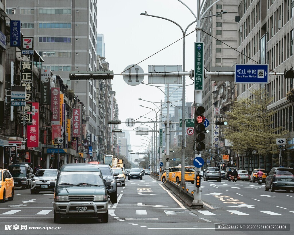 纽约城市街道繁忙景象