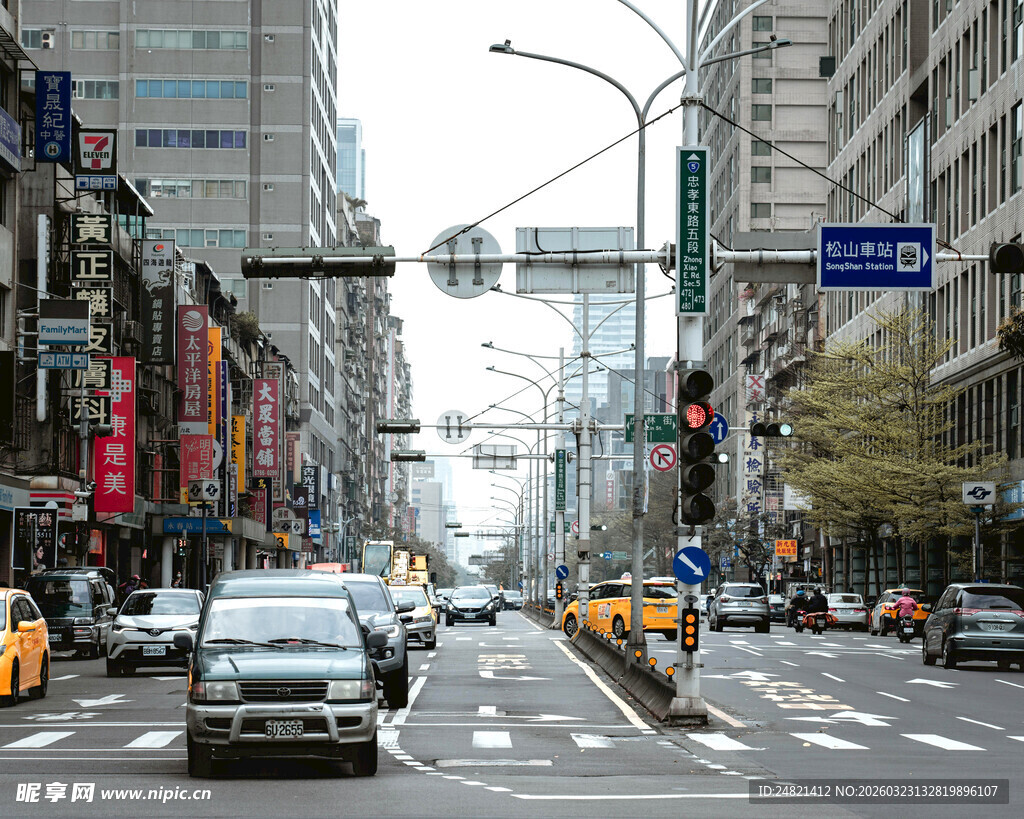 纽约城市繁忙街道景象