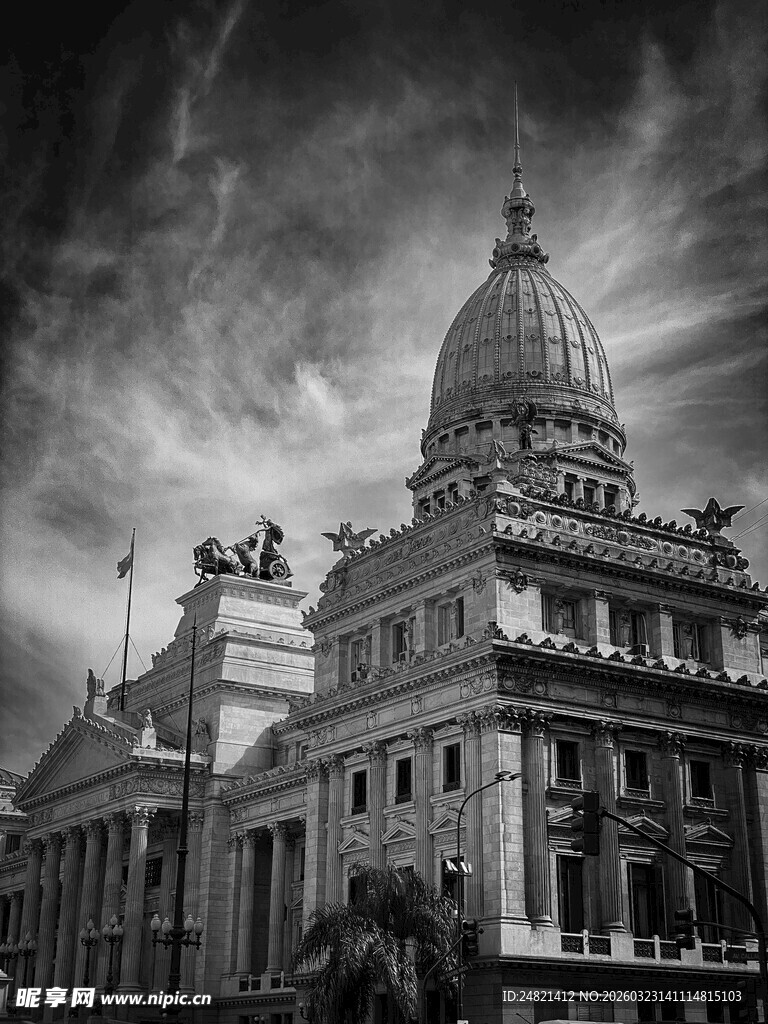 古典建筑穹顶外观特写