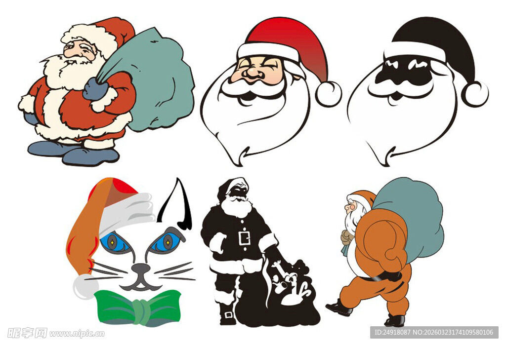 圣诞角色动物卡通形象