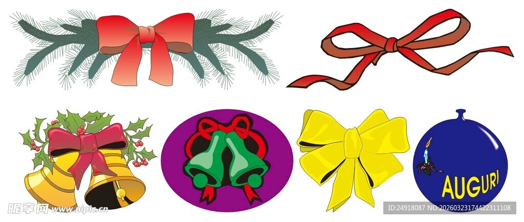 圣诞多彩节日装饰用品集合