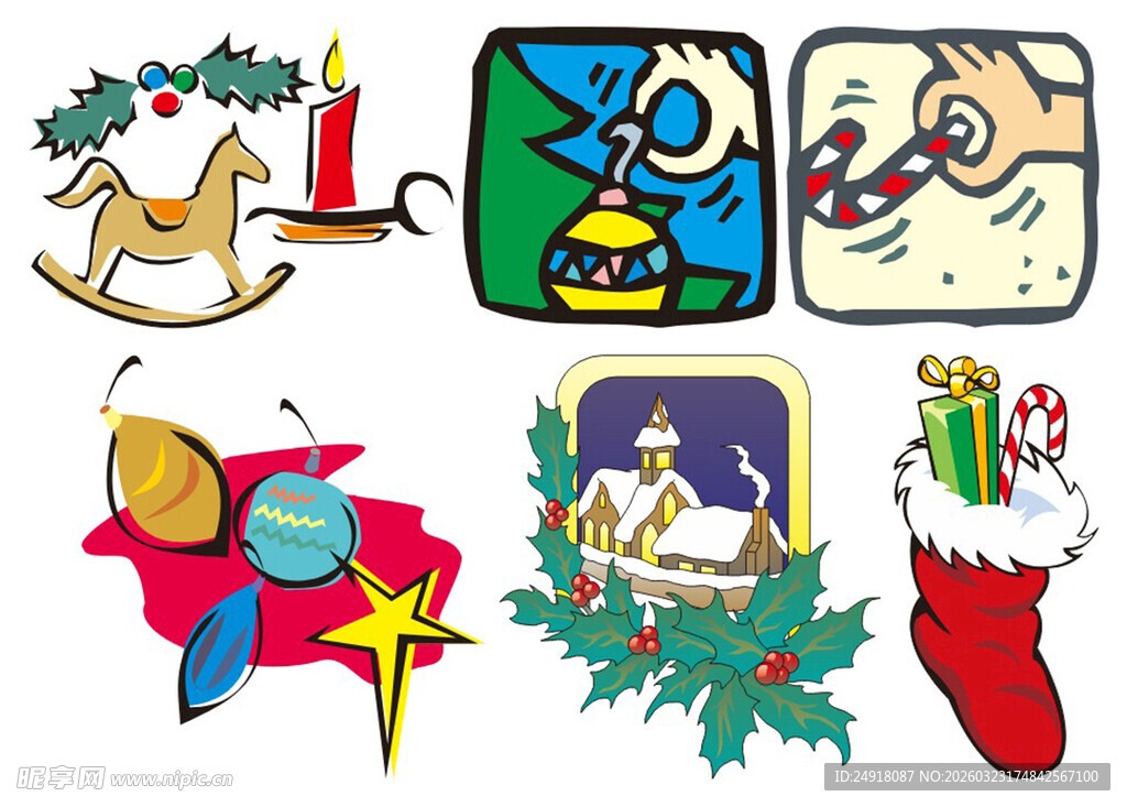 圣诞元素插画合集