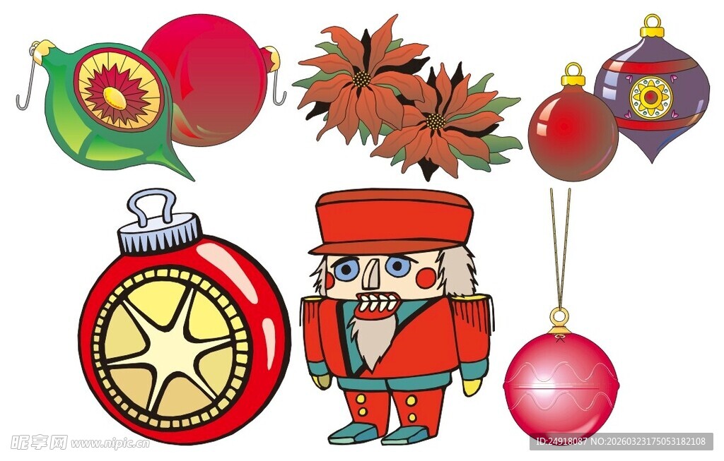 圣诞小物与胡桃夹子摆件