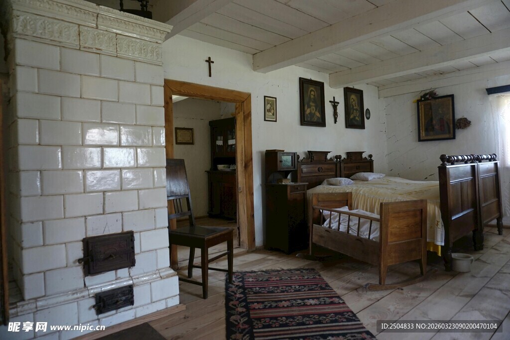 复古温馨的乡村室内场景