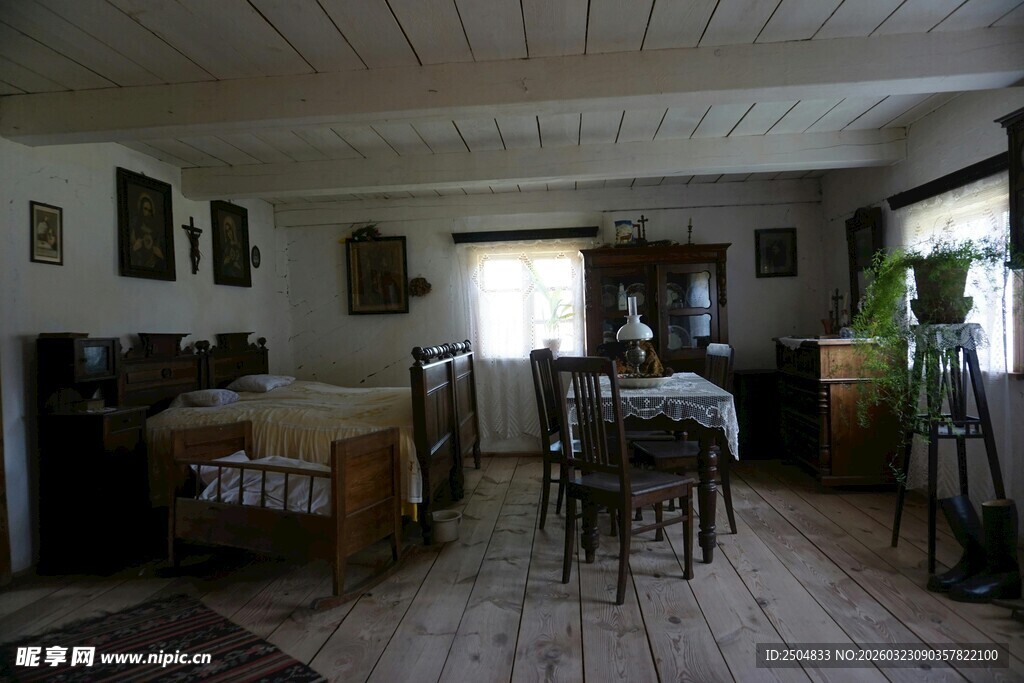 温馨复古风室内 居场景