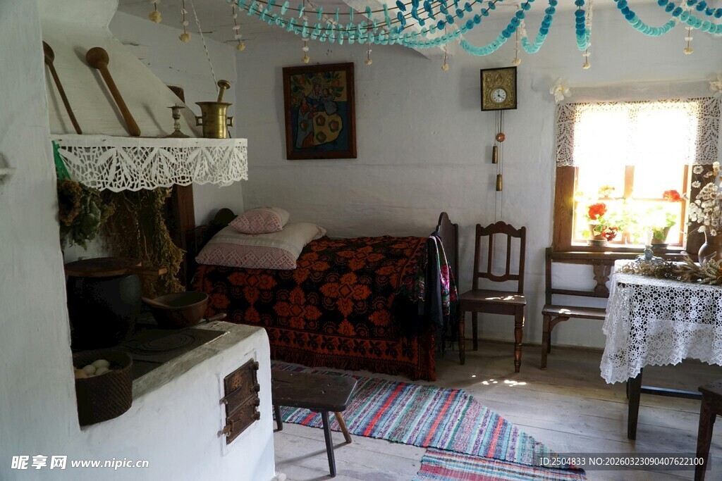 温馨复古风的室内 居场景