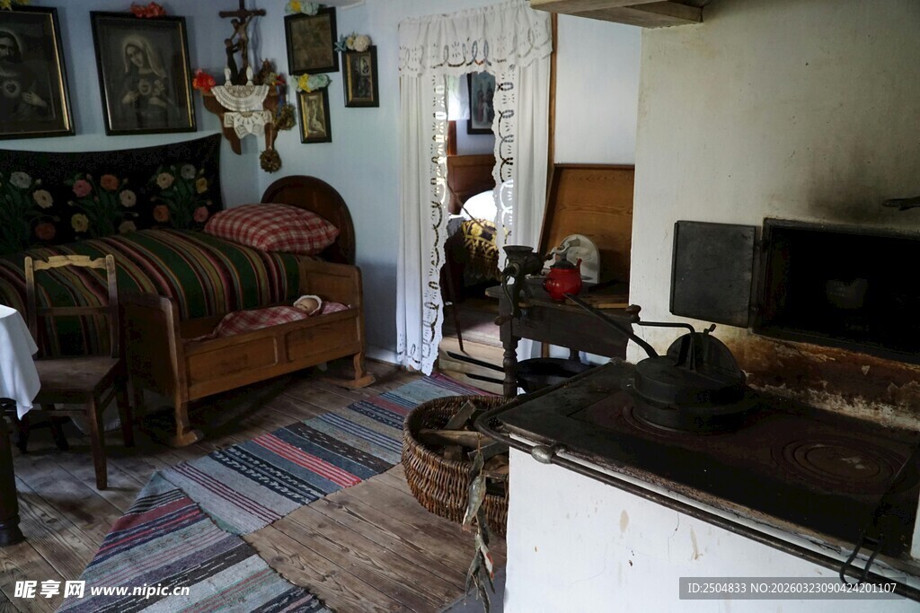 复古温馨的室内 居场景