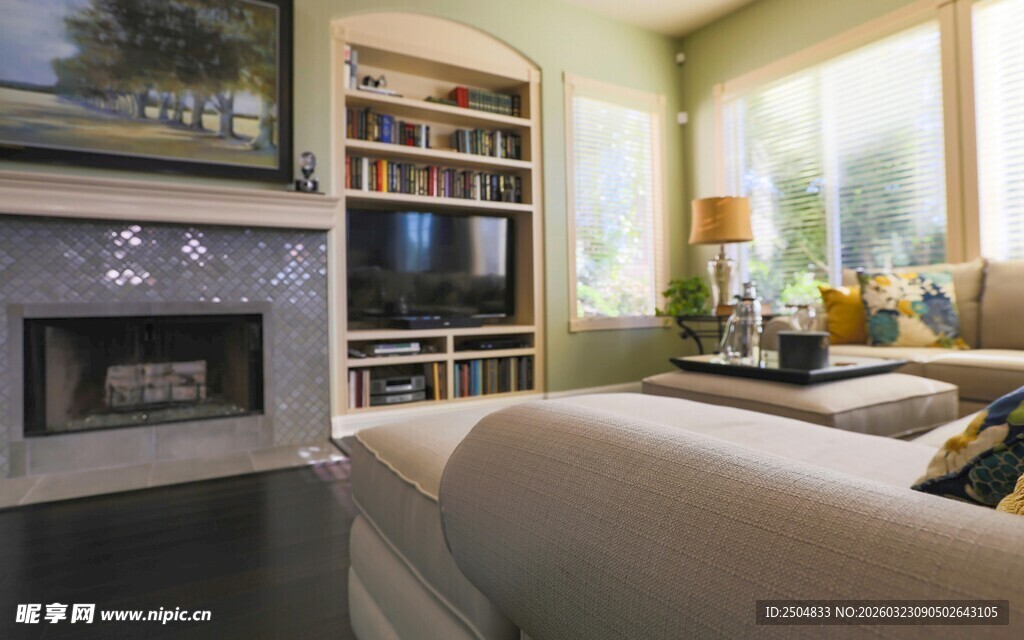 温馨现代风客厅室内场景