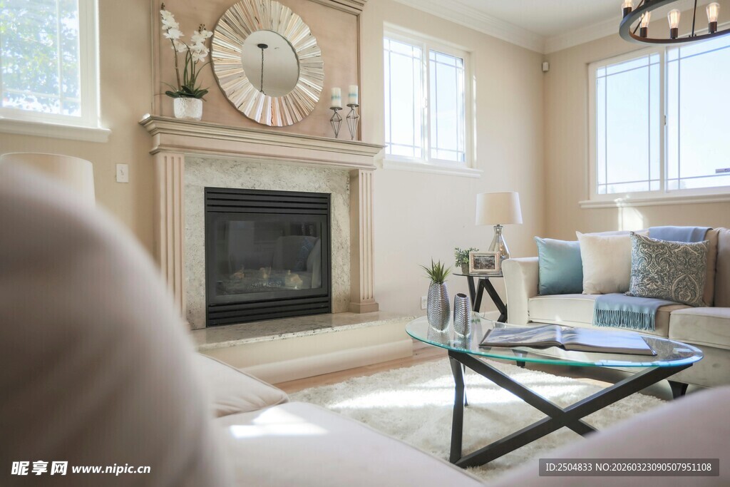 温馨现代风客厅室内场景