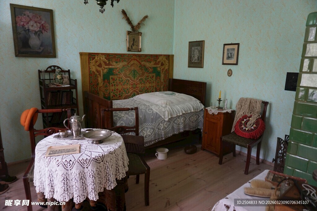 复古温馨卧室 居场景