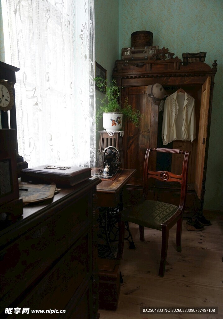 复古风格的室内 居场景