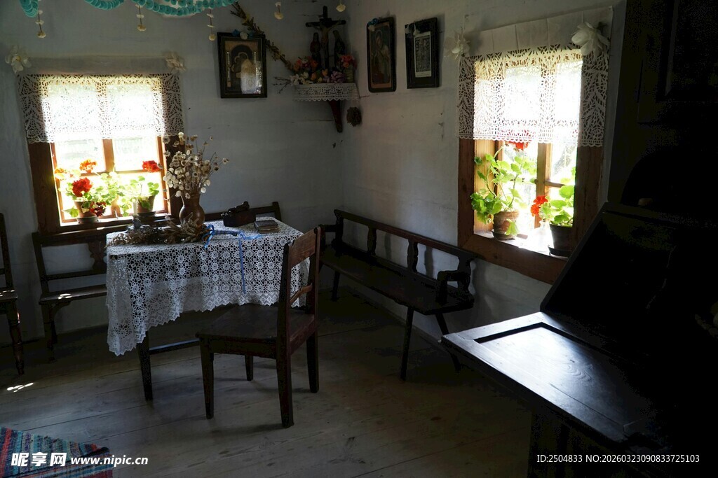 复古温馨的室内 居场景