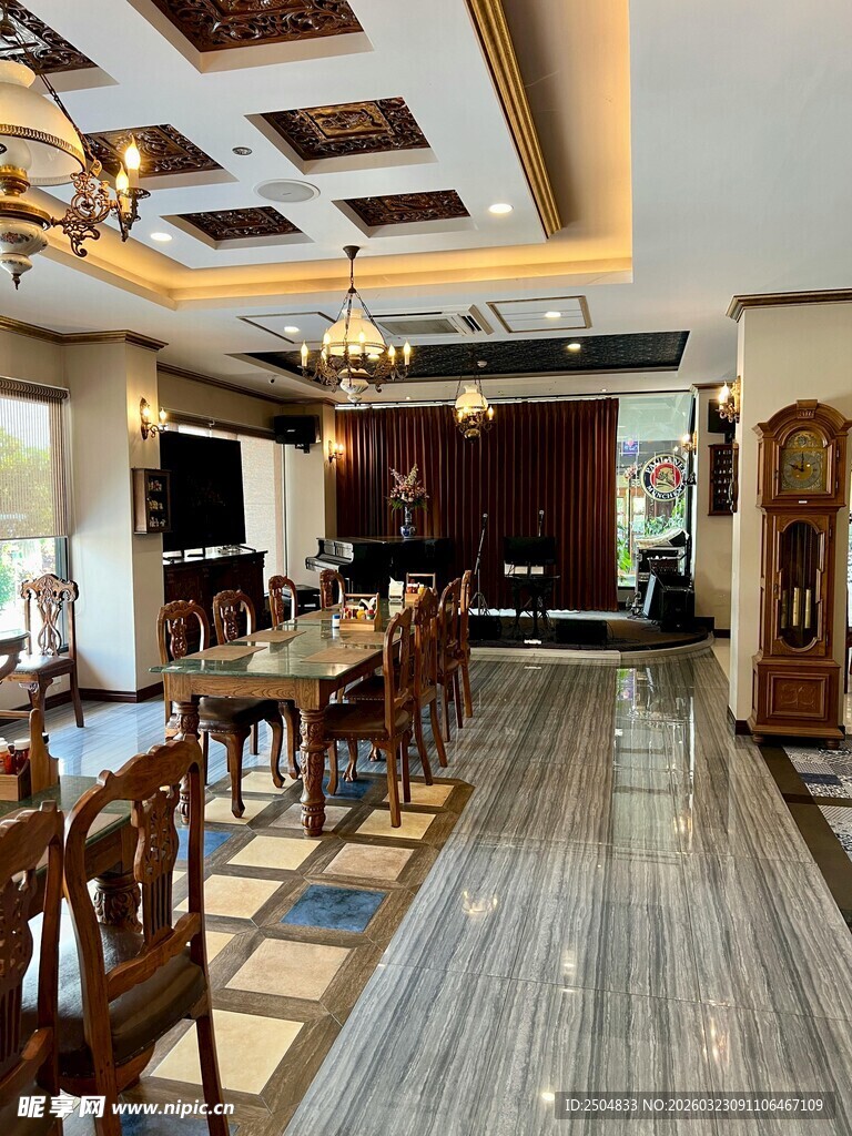 中式典雅餐厅室内场景