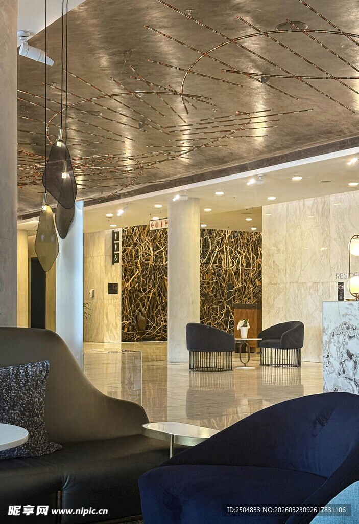 现代豪华酒店大堂空间