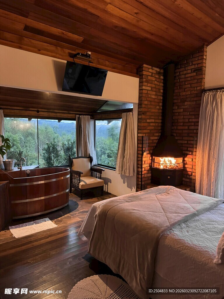 温馨木质风卧室舒适空间