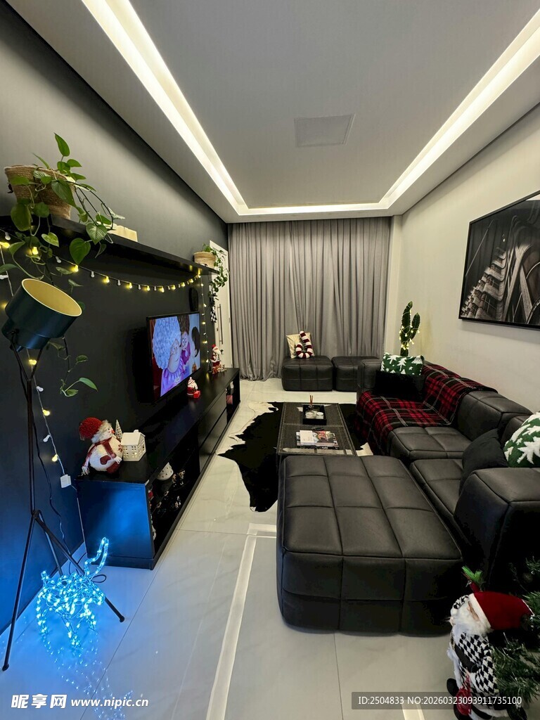 现代风酷炫客厅 居场景