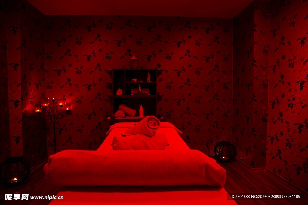 红色主题温馨卧室场景