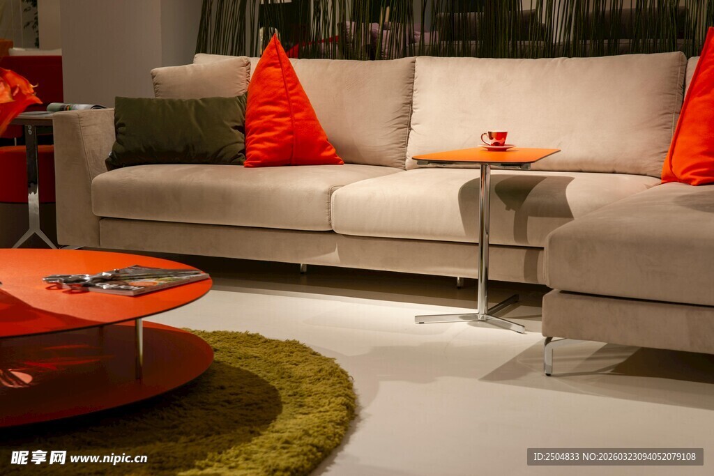 现代温馨客厅沙发摆件