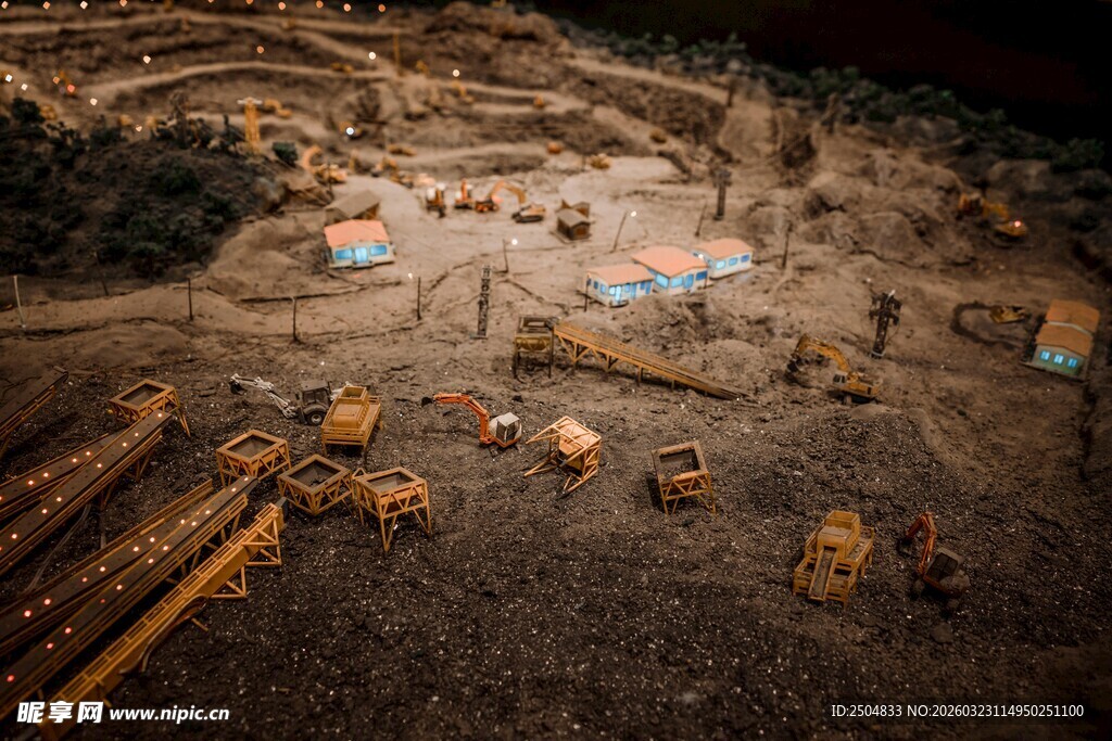 夜间工地施工场景