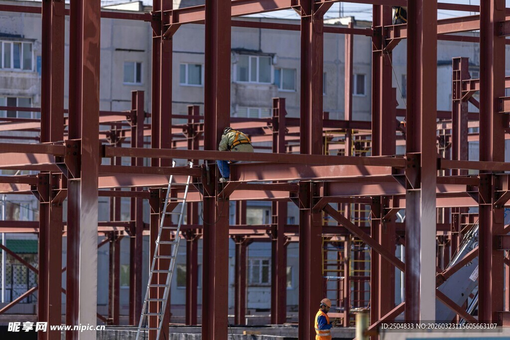 建筑工地钢架结构建设
