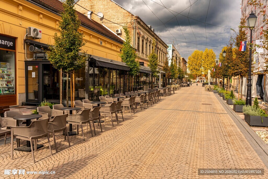 欧式街道露天休闲场景