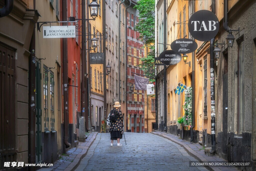  洲风情小巷街道景象