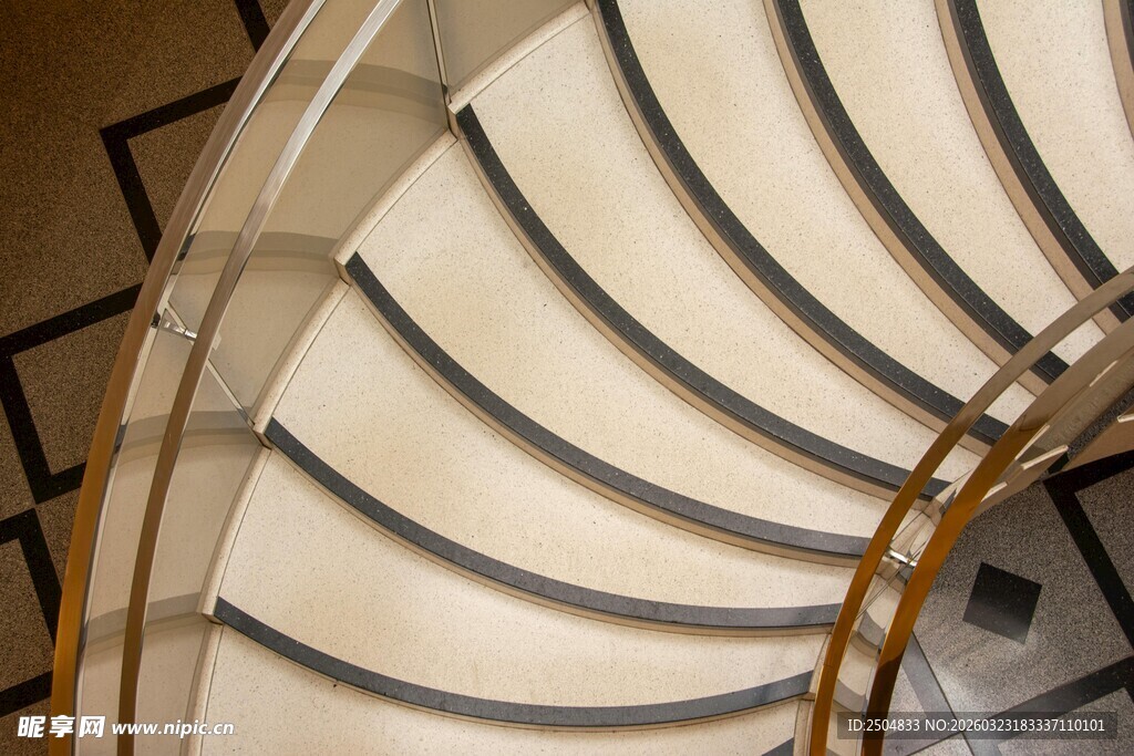 优雅旋转楼梯特写