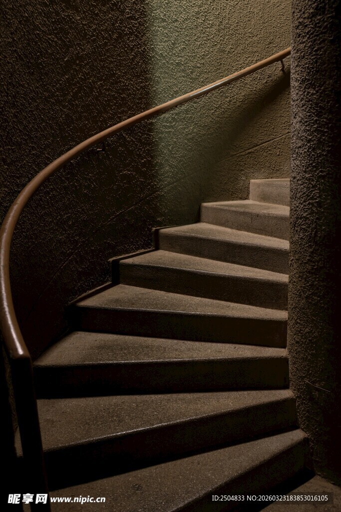 复古螺旋楼梯特写